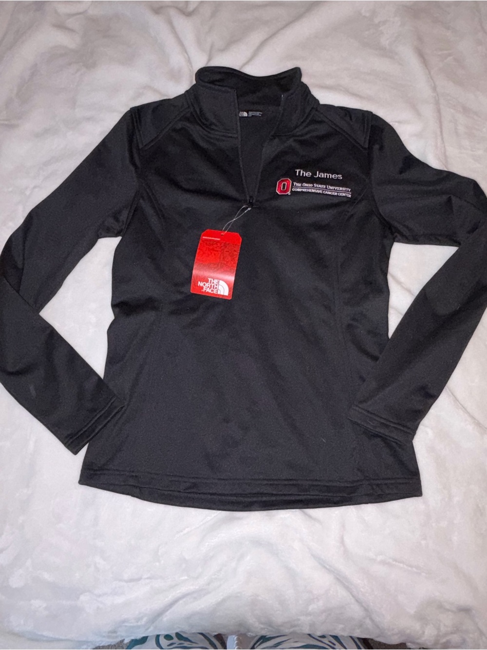 The North Face Black Quarter-Zip Pullover with Ohio State Embroidery